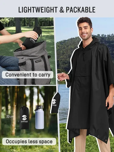 Miniatura 5 de Impermeable con capucha estilo poncho, para hombres y mujeres