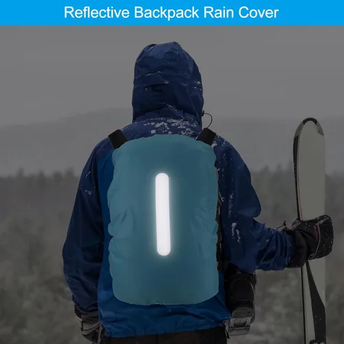 Miniatura 4 de PATIKIL Funda Impermeable para Mochila contra la Lluvia, Funda Antideslizante para Mochila con Correa Reflectante Vertical Mantente Seco