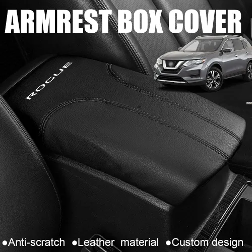 Miniatura 2 de XITER Protector de funda para reposabrazos de automóvil, 1 almohadilla de cuero para consola central para Nissan Rogue 2014-2020, 2017-2022 Rogue