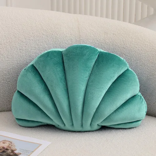 Miniatura 10 de XIAIJIA Seashell - Almohada decorativa con forma de concha marina, almohada de lanzar con forma de concha, almohada de playa con inserto 3D