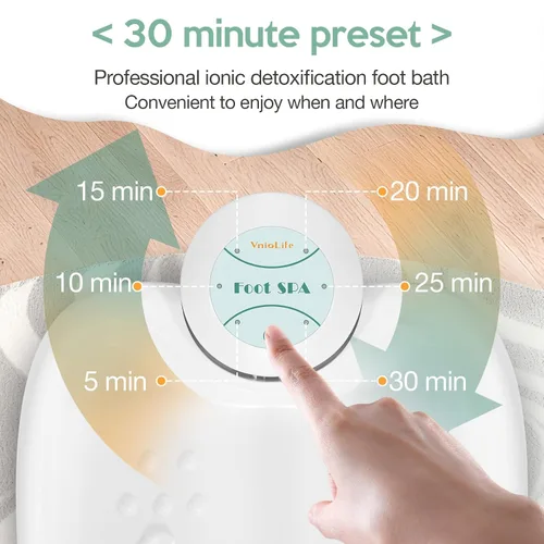 Miniatura 4 de VnioLife Máquina de Baño de Pies Iónico Desintoxicante con Bolsa, Máquina Portátil de Desintoxicación de Pies, Spa Iónico de Pies con Limpieza