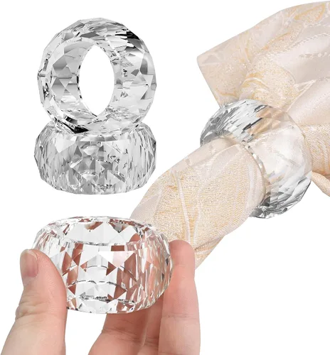 Miniatura 7 de Juego de 12 servilleteros de cristal, juego de 12 pulgadas, decoración de Navidad para mesa y fiesta de boda