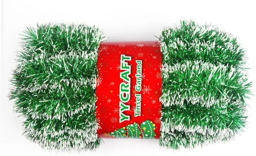 Miniatura 18 de YYCRAFT 15 yardas (45 pies) de longitud comercial Guirnalda de oropel de lámina gruesa para Navidad Decoraciones clásicas de Navidad (Negro)