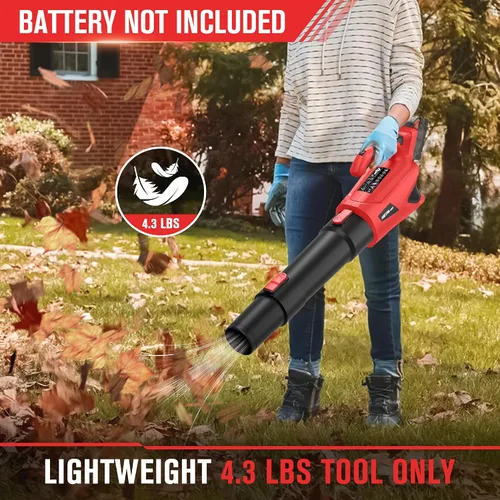 Miniatura 5 de HEINPRO Soplador de hojas inalámbrico de hasta 500 CFM compatible con batería Milwaukee M18 (solo herramienta), soplador de hojas eléctrico