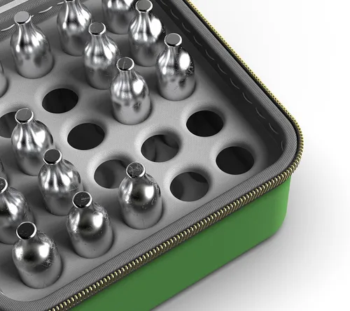 Miniatura 4 de SHBC Estuche para cartuchos de CO2 de 0.42 oz, soporte organizador de viaje silencioso, almacenamiento seguro para cartuchos de CO2/N2O de 0.42 oz