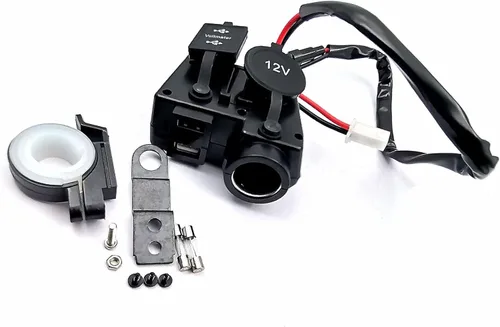 Miniatura 2 de DEVMO Cargador USB dual de 5 V/2.1 A, impermeable, abrazadera para manillar de motocicleta, adaptador de corriente, sistema de carga USB con enchufe