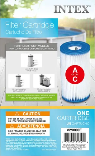Miniatura 6 de Intex 29000E Cartucho de bomba de filtro de repuesto tipo A de 4.25 x 8 pulgadas para piscinas sobre el suelo, (paquete de 2)