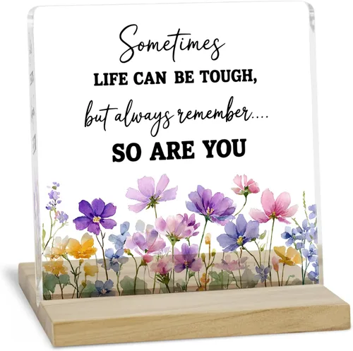 Miniatura 24 de Regalos de aliento para mujeres, señal decorativa, placa acrílica "You Are Amazing", señal "You Are Loved" de JAXXERO