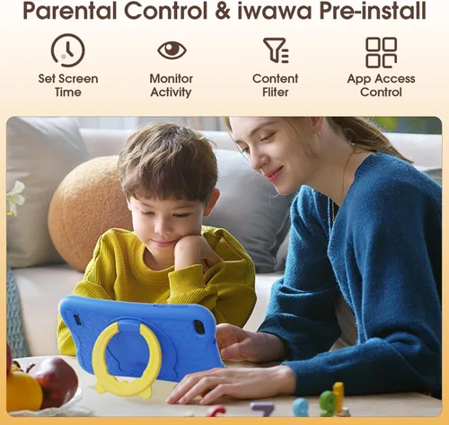 Miniatura 5 de DigiLand Tablet Android para niños, tabletas Android de 7 pulgadas para niños, tableta para niños pequeños con funda incluida, 4 GB + 32 GB, control
