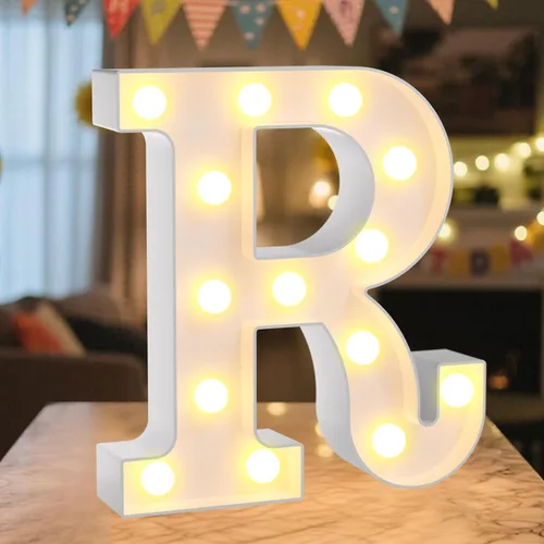 Miniatura 50 de Letrero de números con luz LED de marquesina, letrero de números de cumpleaños iluminado para decoración de fiesta de cumpleaños, pared de bar