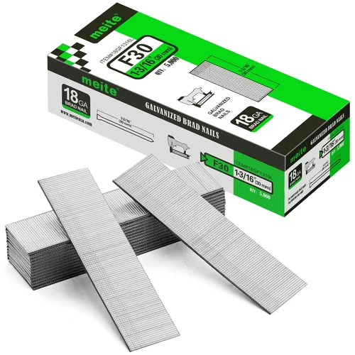 Miniatura 12 de meite F19 Brad Nilas, Clavo galvanizado calibre 18 de 3/4 pulgadas para pistola de clavo neumática eléctrica (12 cajas)