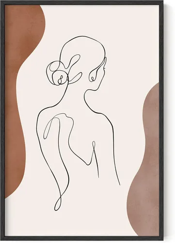 Miniatura 69 de HAUS AND HUES Impresión artística minimalista de mujer, póster de figura femenina, arte abstracto de pared neutro, arte de pared de dibujo lineal