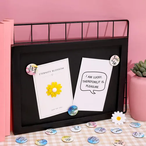 Miniatura 4 de TOODOO 48 imanes inspiradores para refrigerador, para nevera, para taquillas, acuarela, redondos, lindos con citas de aliento para suministros