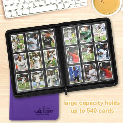 Miniatura 6 de Carpeta para Cartas Coleccionables, Carpeta Álbum de Colección de Cartas con 540 Bolsillos de Carga Lateral, Carpeta Álbum de 9 Bolsillos