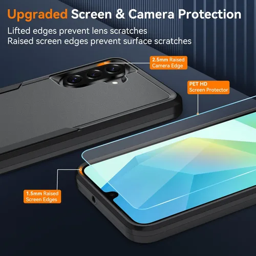 Miniatura 6 de Funda para Samsung Galaxy A15 5G con protector de pantalla HD [protección contra caídas de grado militar] Protección de cuerpo completo resistente a