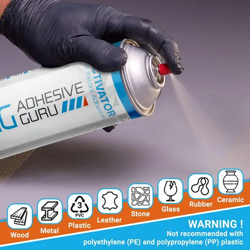 Miniatura 5 de Adhesive Guru CA Glue Accelerator Spray (2 x 6.75 onzas líquidas) Activador de aerosol para súper pegamentos – No es un pegamento por sí mismo