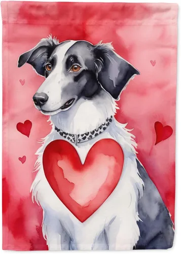 Miniatura 171 de Caroline's Treasures DAC5292CHF - Bandera de Border Collie My Valentine House para porche, grande, con manga para porche, para colgar en la pared