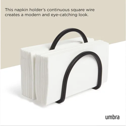 Miniatura 4 de Umbra Servilletero Squire para cena cuadrada y rectangular, cóctel, servilletas de almuerzo, diseño moderno de metal que parece hierro fundido