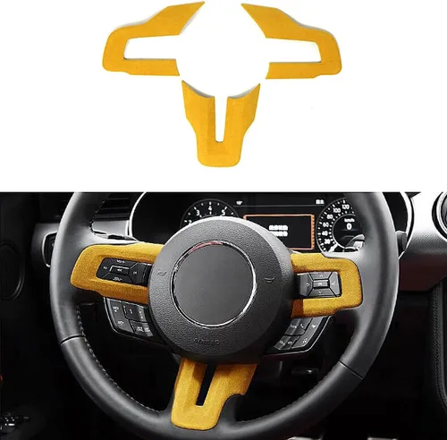 Miniatura 7 de Emblema de botón de volante 3D rojo con adorno de borde para interiores de roadster Mustang 2015 2016 2017 2018 2019 2020 2021 2022 2023 accesorios
