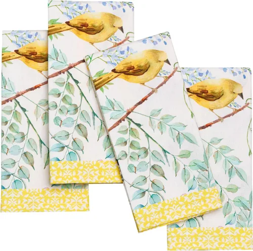 Miniatura 100 de Maison d' Hermine Happy Florals - Juego de 4 servilletas 100% algodón suave y cómodo perfectas para cenas familiares, bodas, fiestas de cóctel, 063