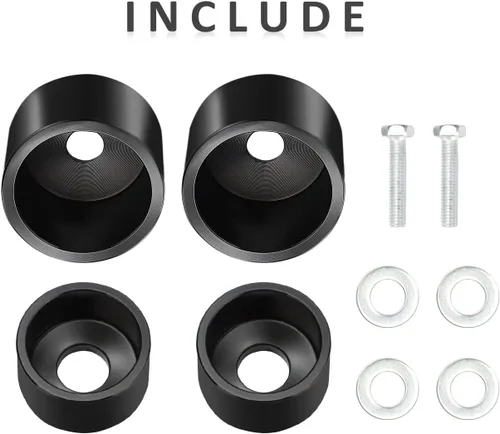 Miniatura 2 de auovo Un kit de reparación de mango de agarre de pilar se adapta a aleación de aluminio Ram 1500 2500 3500 2002-2009 (negro)