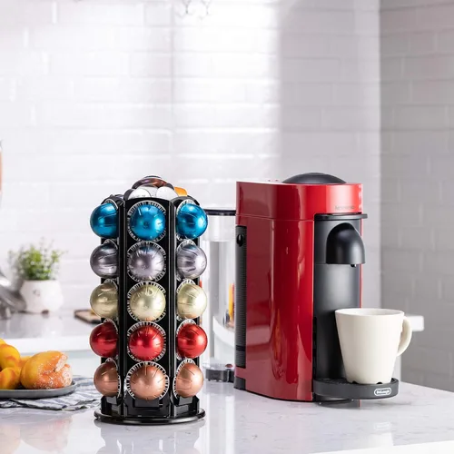 Miniatura 6 de Soporte de almacenamiento para cápsulas de café Nespresso Vertuo para 30 cápsulas con giros silenciosos de 360 grados, soporte para carrusel