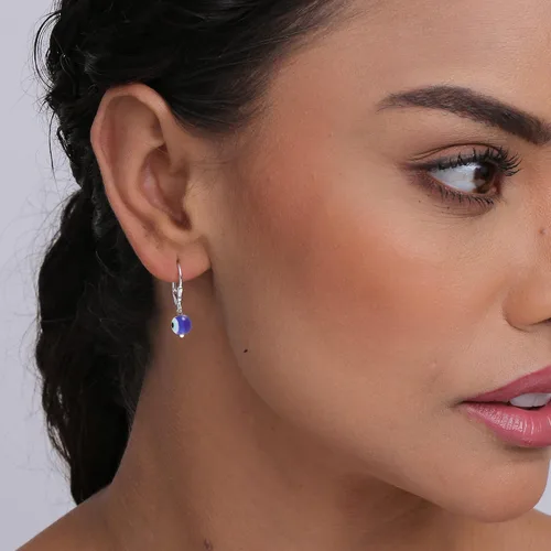 Miniatura 2 de LeCalla Aretes colgantes de plata de ley 925 con cierre de palanca, ligeros, bohemios, para mujer