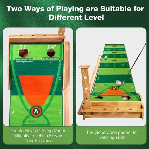 Miniatura 2 de Wekin Indoor Putting Green with Auto Ball Return,11 Foot Golf Practice Putting Mat,Ideal Training Putting Mat for Beginners & Advanced Players