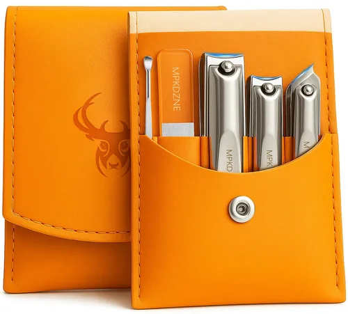 Juego de cortaúñas para hombres y mujeres – Juego de manicura de acero inoxidable 5 en 1 y kit de cuidado de uñas con cortaúñas de manos y pies,