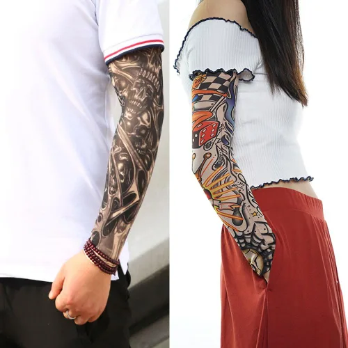Miniatura 8 de Mangas de tatuaje para hombres, mujeres y niños - Manga de tatuaje temporal falsa para deportes al aire libre, decoración de Halloween