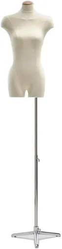 Maniquí femenino Torso Exhibición de ropa Modelo Soporte de cuerpo 55.1-74.8 pulgadas, altura ajustable para vestido, joyería, costura ropa (color :