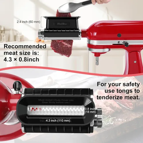 Miniatura 5 de Accesorio Ablandador de Carne de Grosor Ajustable para Batidoras de Pie KitchenAid, Herramienta Ablandadora de Carne, Accesorios de Procesador