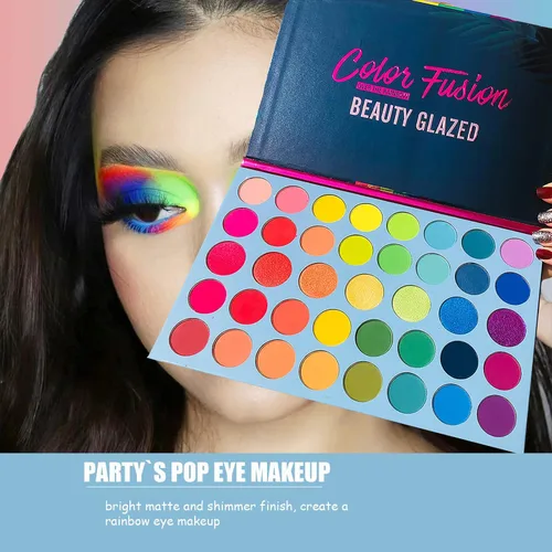 Miniatura 3 de Paleta de Sombra de Ojos Fusión de Colores Altamente Pigmentada 39 Tonos Rosa Púrpura Mate y Brillantes, Paleta de Maquillaje, Sombra de Ojos