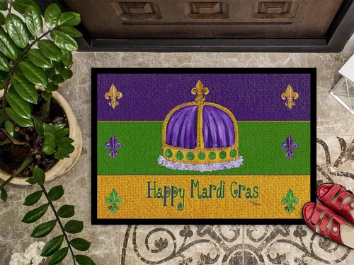 Miniatura 3 de Caroline's Treasures 8385MAT - Tapete de Mardi Gras de 18 x 27 pulgadas, para interiores y exteriores, para entrada, antideslizante, lavable