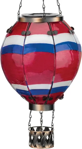 Regal Art & Gift Linterna Solar de Globo Aerostático – Luces LED Colgantes Alimentadas por Energía Solar, Lámpara Decorativa Portátil Impermeable