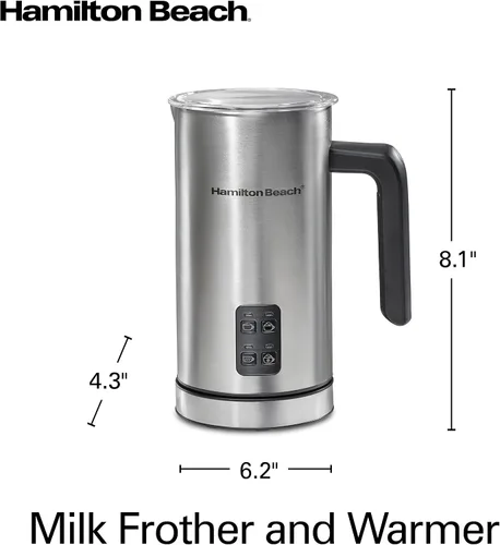Miniatura 8 de Hamilton Beach Espumador de leche eléctrico y calentador, espuma caliente o fría automática, 5-10 onzas., café con leche, café con leche, capuchino