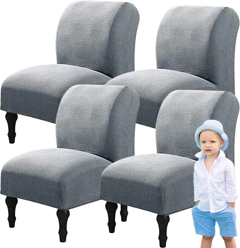 Miniatura 69 de Fundas elásticas para silla sin brazos, extraíbles y lavables, de elastano jacquard sin reposabrazos, protector de muebles para sala de estar, Verde