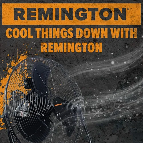 Miniatura 5 de Remington Ventilador de piso de alta velocidad, unidad de refrigeración portátil de 3 velocidades, flujo de aire de metal resistente para grandes