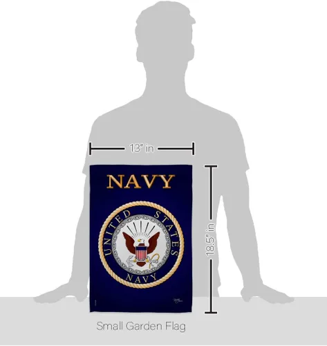 Miniatura 2 de Breeze Decor Bandera de jardín de 13 x 18.5 pulgadas, con licencia oficial de las Fuerzas Armadas de los Estados Unidos de la Marina de los Estados