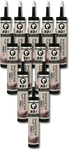 Miniatura 11 de Red Devil 08162I RD PRO RTV de grado industrial 100% silicona resistente a la intemperie, tubo de 10.1 oz, almendra, paquete de 1