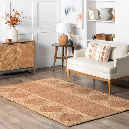 Miniatura 11 de nuLOOM Aletta - Alfombra geométrica de yute de 5 x 8 pies para comedor, alfombra neutra, alfombra para sala de estar, cocina, color natural
