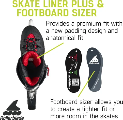 Miniatura 6 de Rollerblade Maxxum XT - Patines en línea urbanos para hombre, color negro y rojo, patines en línea de rendimiento