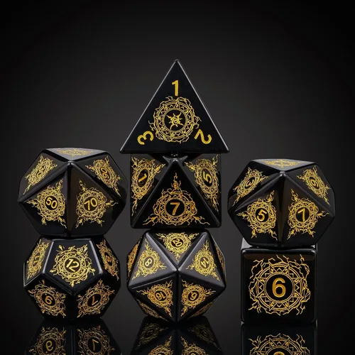 Miniatura 40 de UDIXI Juego de dados de piedras preciosas de amatista, dados DND de piedra de cristal D&D con estuche de regalo para juegos de rol y juegos de mesa