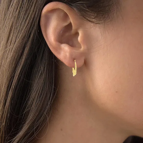 Miniatura 17 de Aretes de aro de oro amarillo de 14 quilates con múltiples formas de cierre con bisagras, alas y corazón, paloma y querubín, aretes de oro macizo