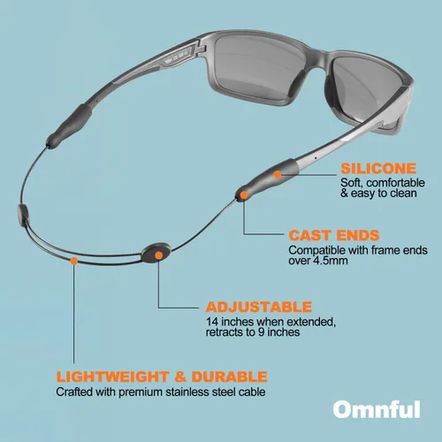 Miniatura 5 de Correa para gafas, correa ajustable sin cola para lentes de sol y gafas, correas de cable, soportes para gafas alrededor del cuello, cordón