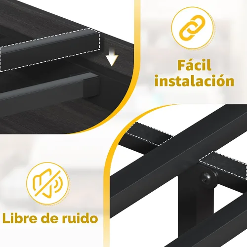 Miniatura 7 de Lifezone Bastidor de cama Queen con cabecera, base de cama Queen con estante de almacenamiento alto con cabecera, 4 cajones de almacenamiento y gris