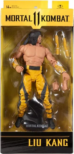 Miniatura 7 de McFarlane Toys Mortal Kombat Liu Kang (Fighting Abbot) Figura de acción de 7 pulgadas con accesorios