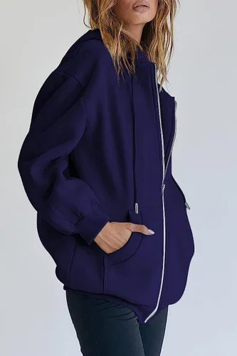 Miniatura 2 de Trendy Queen - Sudaderas con capucha Y2K con cremallera para mujer, de manga larga, para otoño, de gran tamaño, casual, con bolsillo