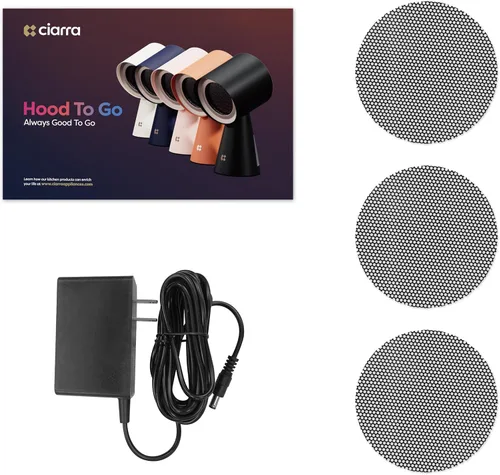 Miniatura 9 de CIARRA Campana extractora portátil, campana extractora de escritorio con ventilador de escape de 2 velocidades, filtro de aluminio desmontable, taza