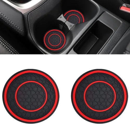 Miniatura 10 de 2 PCS Posavasos para Portavasos de Automóvil, 2.75 Pulgadas Alfombrillas Antideslizantes Antipolvo para Portavasos de Auto, Posavasos de Inserción